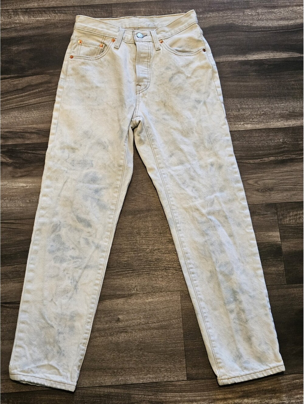 Levis Pants Adult 25 Blue Denim Jeans Big E Button 501 Skinny Premium Acid Wash